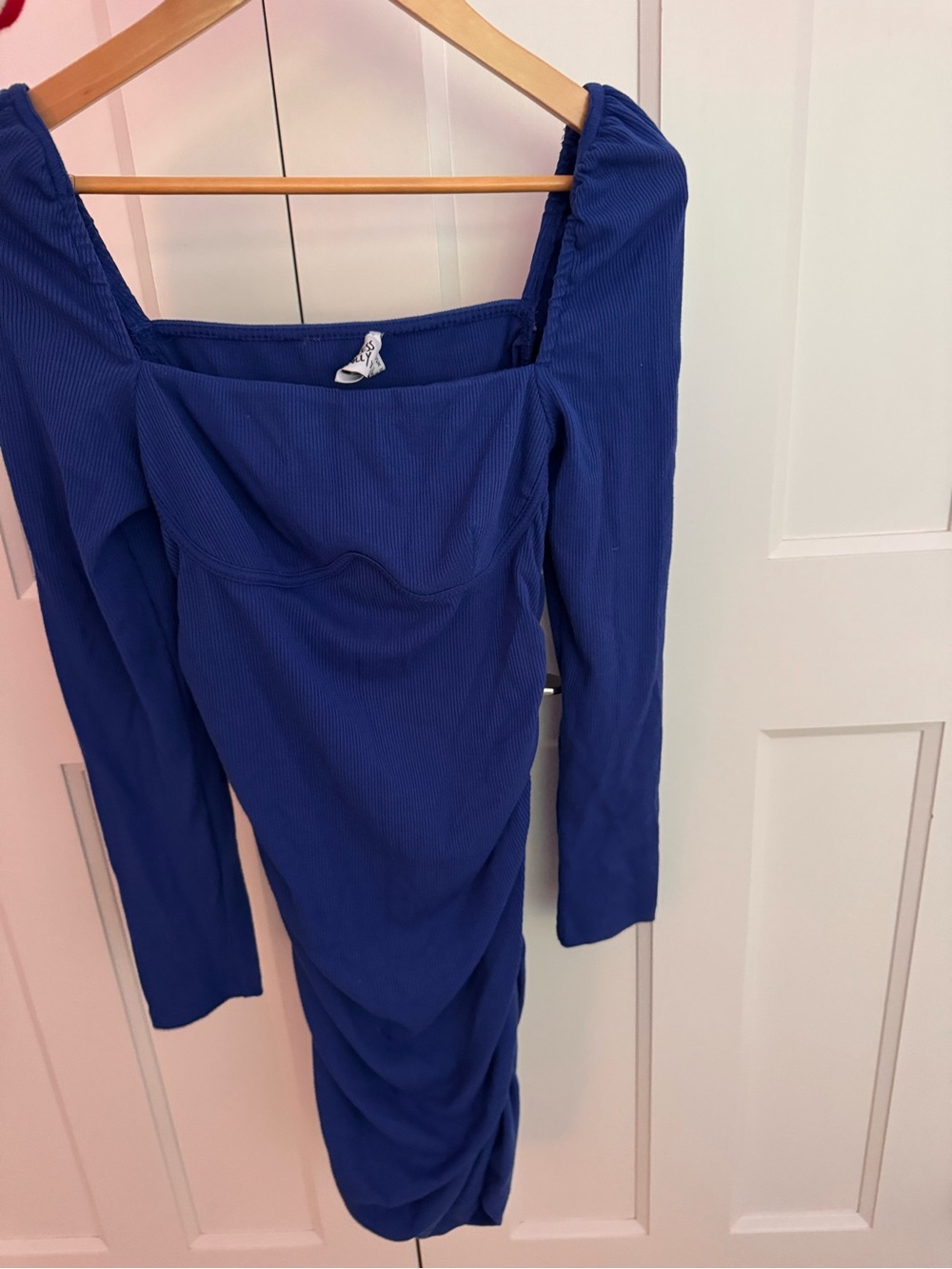 Princess Polly Royal Blue Long Sleeve Ruched Mini Dress